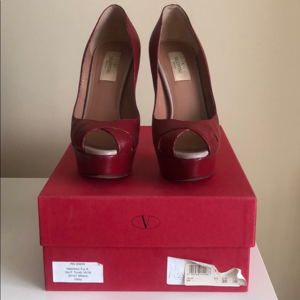 Valentino Red Peep Toe Shoes